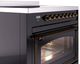 Ilve® Nostalgie II Noblesse 36'' Glossy Black Pro Style Induction Range with Burnished Trim-4