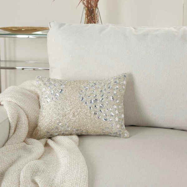 Nourison Home™ Luminescence Silver Throw Pillow-1