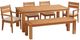 Linon Cannon 6-Piece Beige/Natural Fabric/Wooden Outdoor Dining Set-0