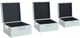 StyleCraft Norman Wyatt Home 3-Piece Brushed Silver/Spa Blue Leather Accessory Boxes-1