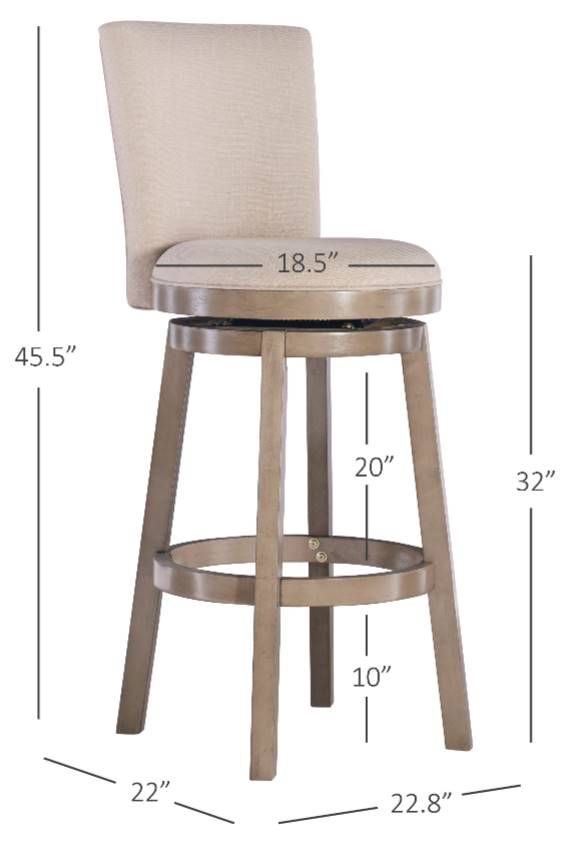 Powell® Davis Beige/Rustic Taupe Bar Stool-1