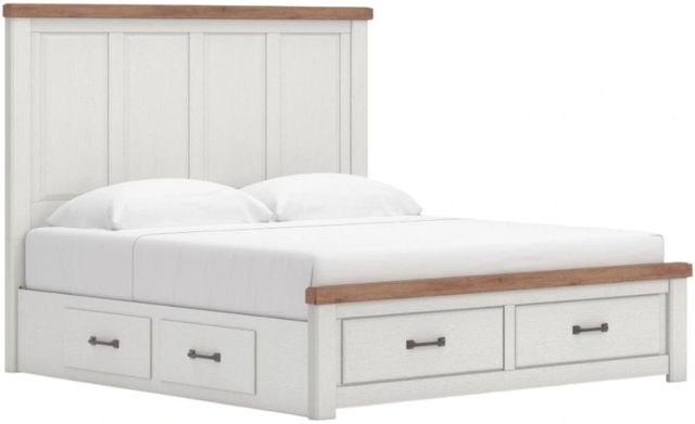 Benchcraft® Savonport 4-Piece Brown/White King Panel Storage Bedroom Set-2