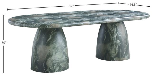 Meridian Furniture Cosenza Green 96" Indoor/Outdoor Concrete Dining Table-3