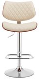 Armen Living Leland Cream/Chrome Adjustable Bar Stool-0