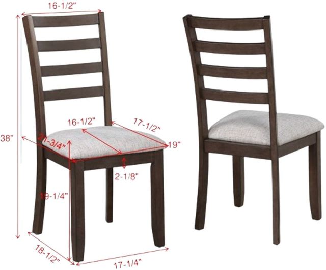 Crown Mark Wagner Brown/Gray Upholstered Dining Side Chair-2