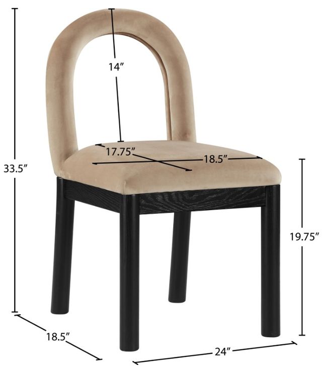 Meridian Furniture Conrad Beige/Black Upholstered Dining Chair-2