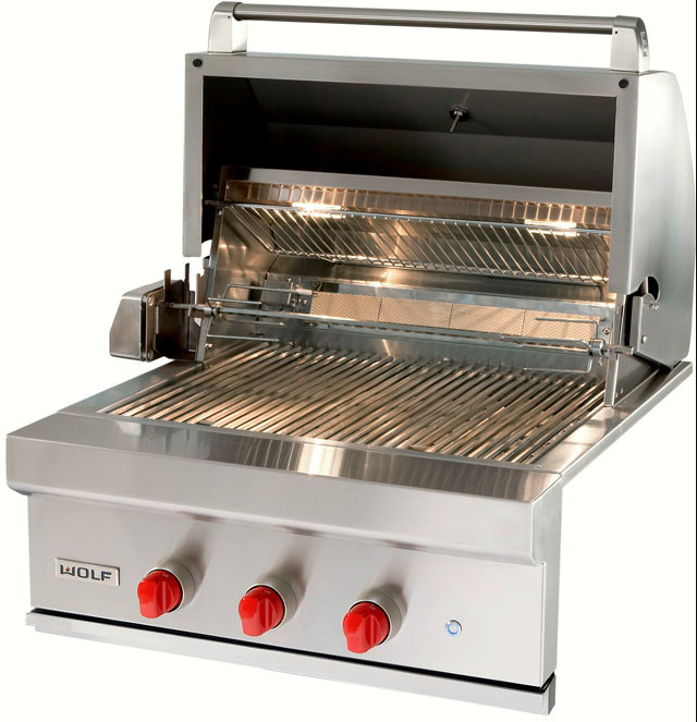 Wolf® 3-Burner Stainless Steel Built In Liquid Propane Gas Grill