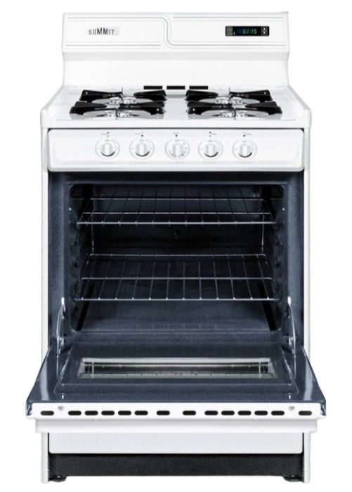 Summit® 24" White Freestanding Gas Range-1