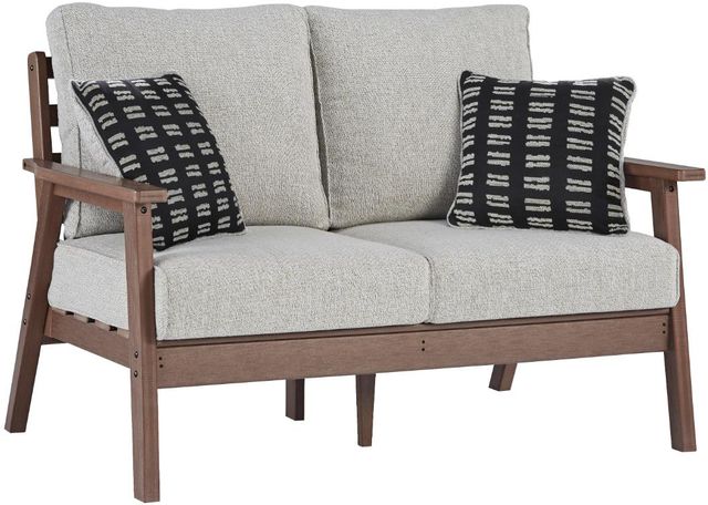 Signature Design by Ashley® Emmaline 2-Piece Beige/Brown Outdoor Sofa Set-1