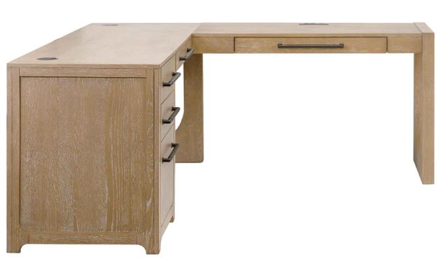 Martin Furniture Canyon Drive Natural Oak L-Shape Pedestal Desk with Open Return-3