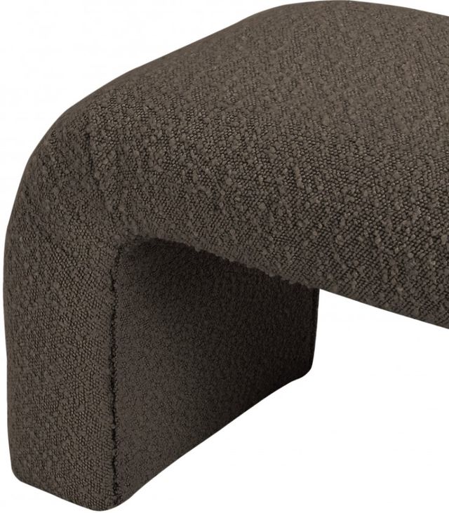 Meridian Furniture Niagara Brown 28" Boucle Fabric Bench-3