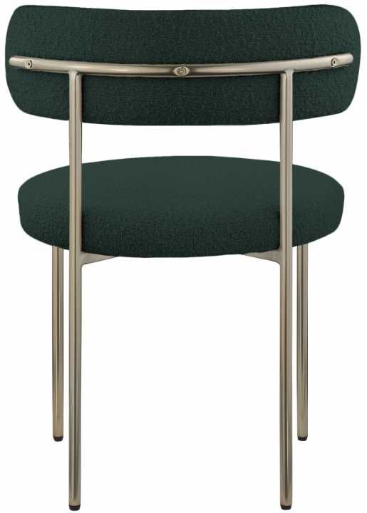 Meridian Furniture Beacon Green/Brushed Brass Boucle Upholstered Dining Chair-2