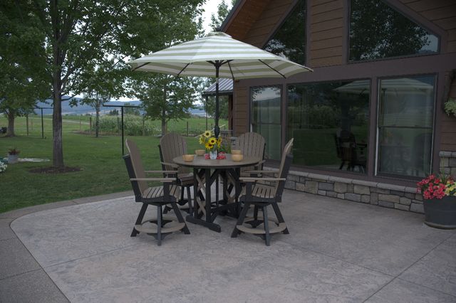 Bitterroot 38" Round Dining Table: WeatherWood on Black, Dining Height-1
