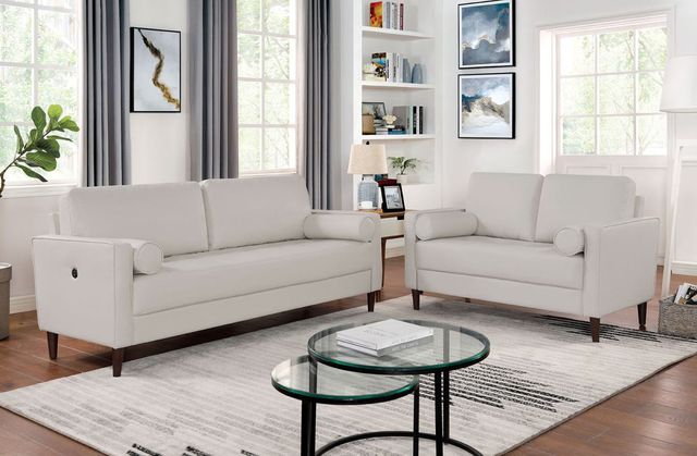 Furniture of America® Horgen 2-Piece Off-White Sofa Set-0
