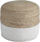 Signature Design by Ashley® Sweed Valley Natural/White Round Pouf-0