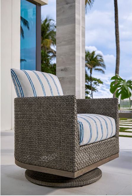 Lane Venture® Lenox Hill Outdoor Wicker Swivel Rocker Chair-3