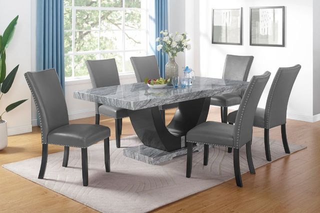 New Classic® Home Furnishings Lyra 2-Piece Gray Upholstered Dining Side Chair-1