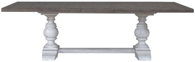 Liberty Furniture River Place Tobacco Trestle Dining Table with Riverstone White Base-3