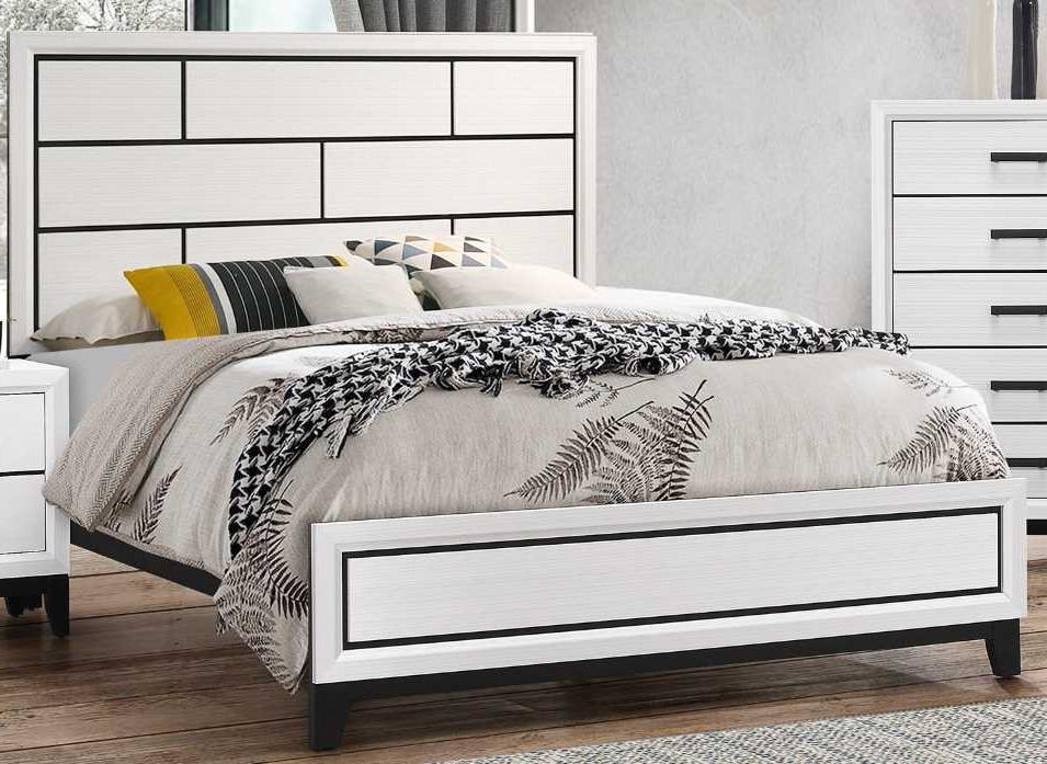 Lifestyle 8170A Black/White Queen Panel Bed | The Cleveland Lifestyle 8170A Black/White Queen Panel Bed | The Cleveland