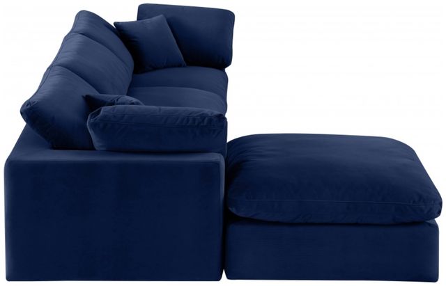 Meridian Furniture Comfy 4-Piece Navy Velvet Sectional-2