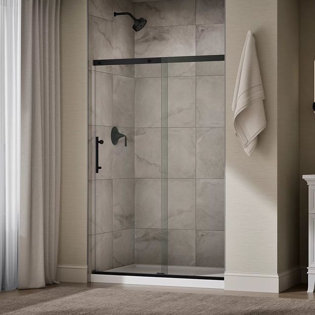 KOHLER Elate® Matte Black 71" x 45" - 47" Sliding Shower Door-1