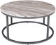 Jofran Inc. Wynn Beige Marble Round Cocktail Table with Gunmetal Base-2