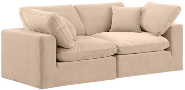 Meridian Furniture Comfy 2-Piece Beige Velvet Sofa-0