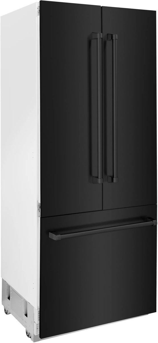 ZLINE 36" 19.6 Cu. Ft. Black Stainless Steel Built-In French Door Refrigerator with Bright White Interior-3