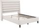 Coaster® Leslie Beige Eastern King Upholstered Platform Panel Bed-0