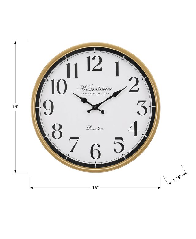 Monarch Specialties Inc. Antique Gold 16" Wall Clock-2