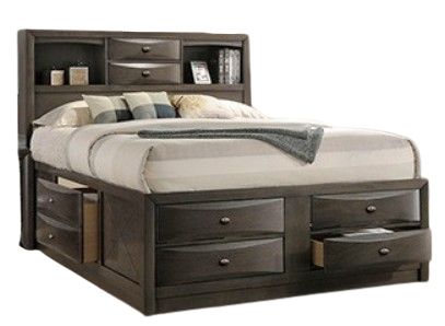 Furniture of America® Zosimo Gray Eastern King Storage Panel Bed-0