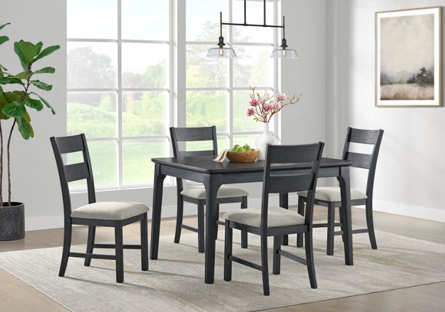 Elements International Garcia Black 5-Piece Dining Set-1