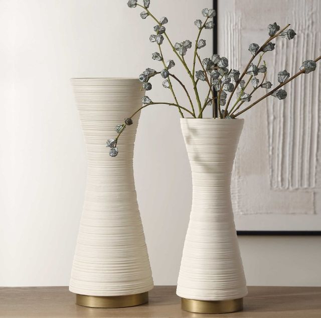 Uttermost® Ridgeline 2-Piece White Vases Set-1