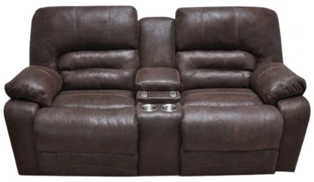 Franklin™ Legacy Ford Chocolate Manual Reclining Loveseat with Console-0