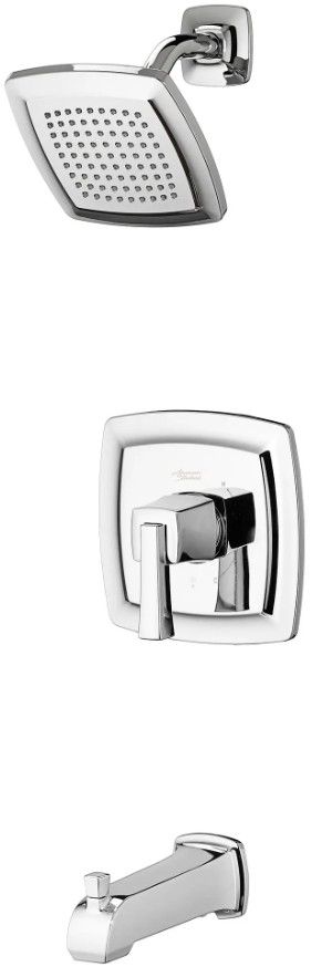 American Standard Townsend® Polished Chrome Tub and Shower Trim Kit with Rain Showerhead, Double Ceramic Pressure Balance Cartridge with Lever Handle-1