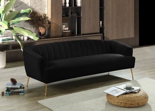 Meridian Furniture Tori Black Velvet Sofa-1