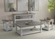 International Furniture Direct Stone Weathered Gray End Table with Ivory Antiqued Base-1