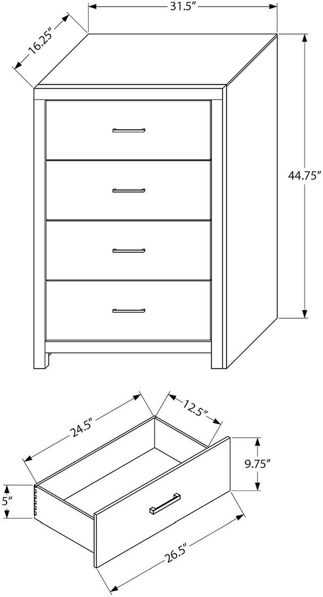 Monarch Specialties Inc. Graphite Grey Chest-1