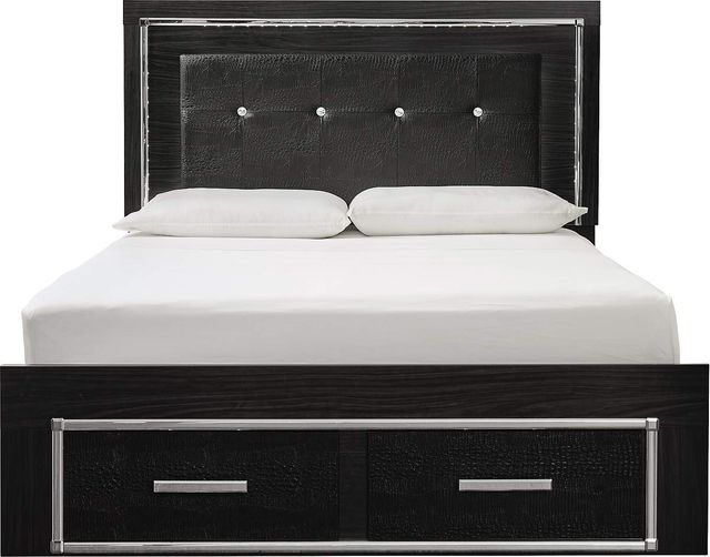 Signature Design by Ashley® Kaydell Black Queen Upholstered Storage Panel Bed-1