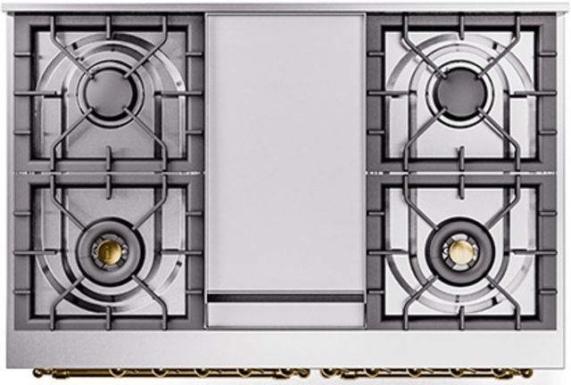 Ilve® Nostalgie II Series 40" Stainless Steel Pro Style Dual Fuel Range-2