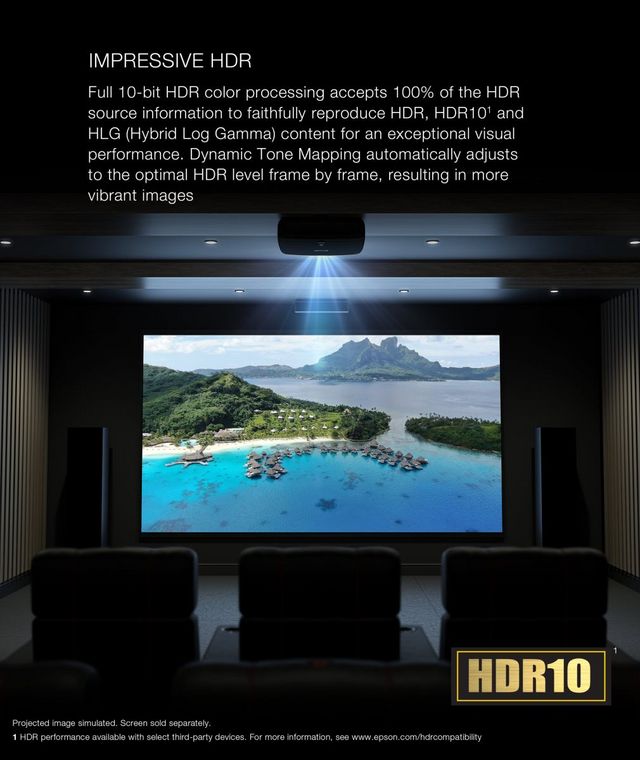 Epson® QL7000 White 4K HDR Laser Projector-9