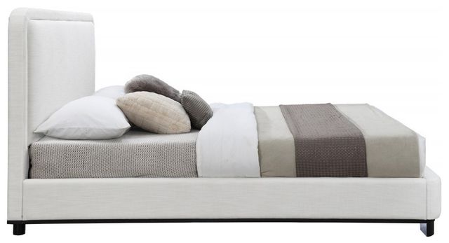 Meridian Furniture Nolita Cream/Black Queen Linen Textured Upholstered Panel Bed-2