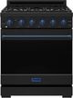 Thor Kitchen Gordon Ramsay Collection 30" Black Pro Style Gas Range with Precision Knob Control and Blue Trim-0