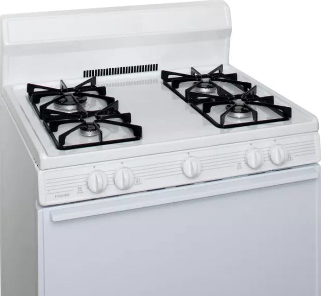 Premier 30" White Freestanding Gas Range -1