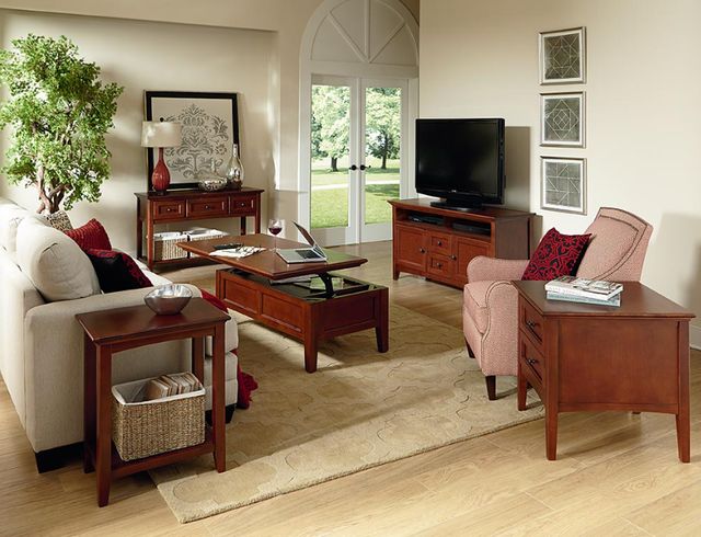 Whittier Wood® Furniture McKenzie Glazed Antique Cherry Lift Top Coffee Table-1
