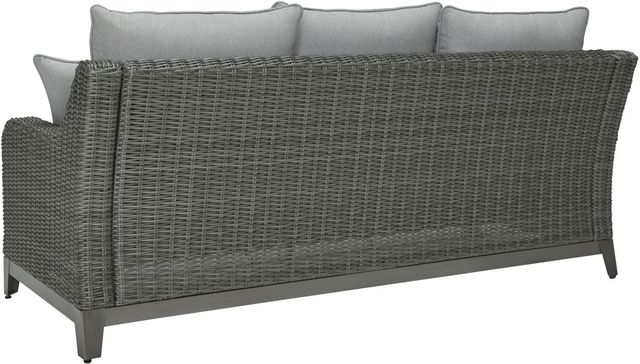 Signature Design by Ashley® Elite Park Gray Aluminum/Fabric/Resin Wicker Outdoor Sofa with Cushion-3