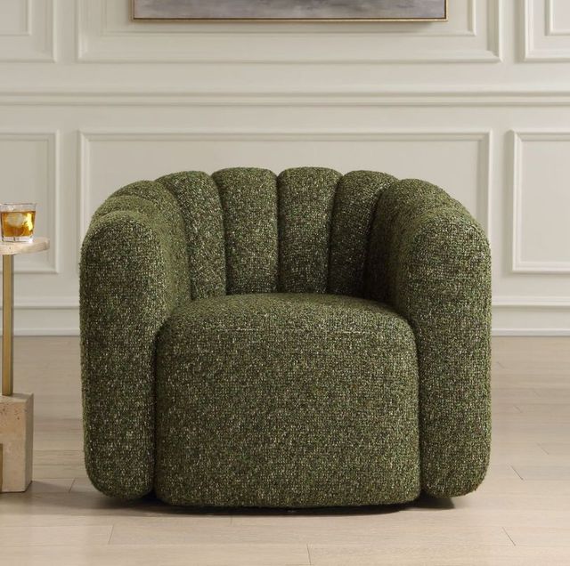 Uttermost® Lenoir Green Upholstered Swivel Chair-1
