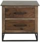 International Furniture Direct Natural Teca Brown 2-Drawer Nightstand-1