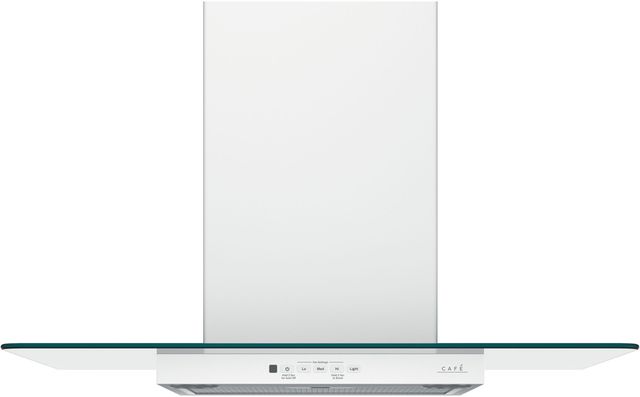 Café™ 30" Matte White Wall Mount Glass Canopy Chimney Hood-0