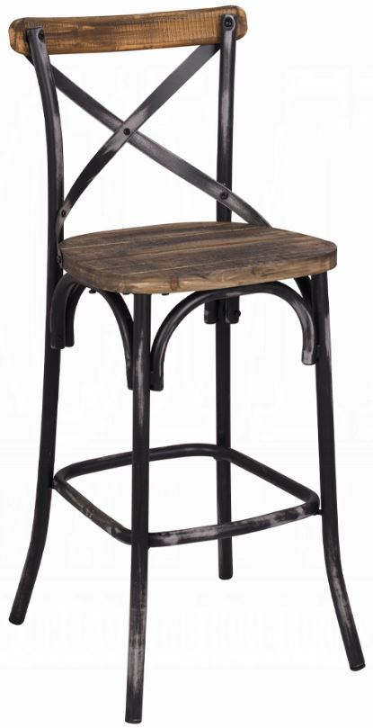 ACME Furniture Zaire Antique Black Antique Oak Bar Stool